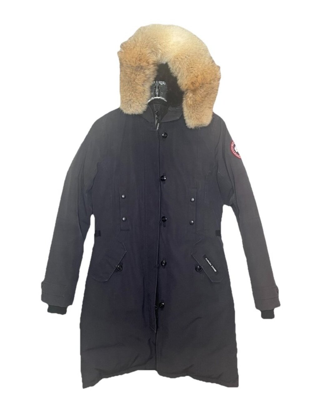 Canada Goose Kensington Parka Womens M Black Down Fur Hood Coat